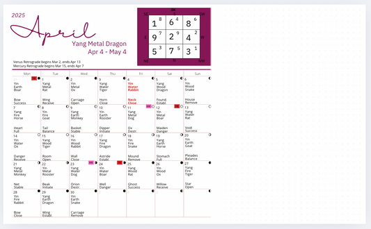 Feng Shui and Chinese Astrology Planner - Full Letter Size PDF download