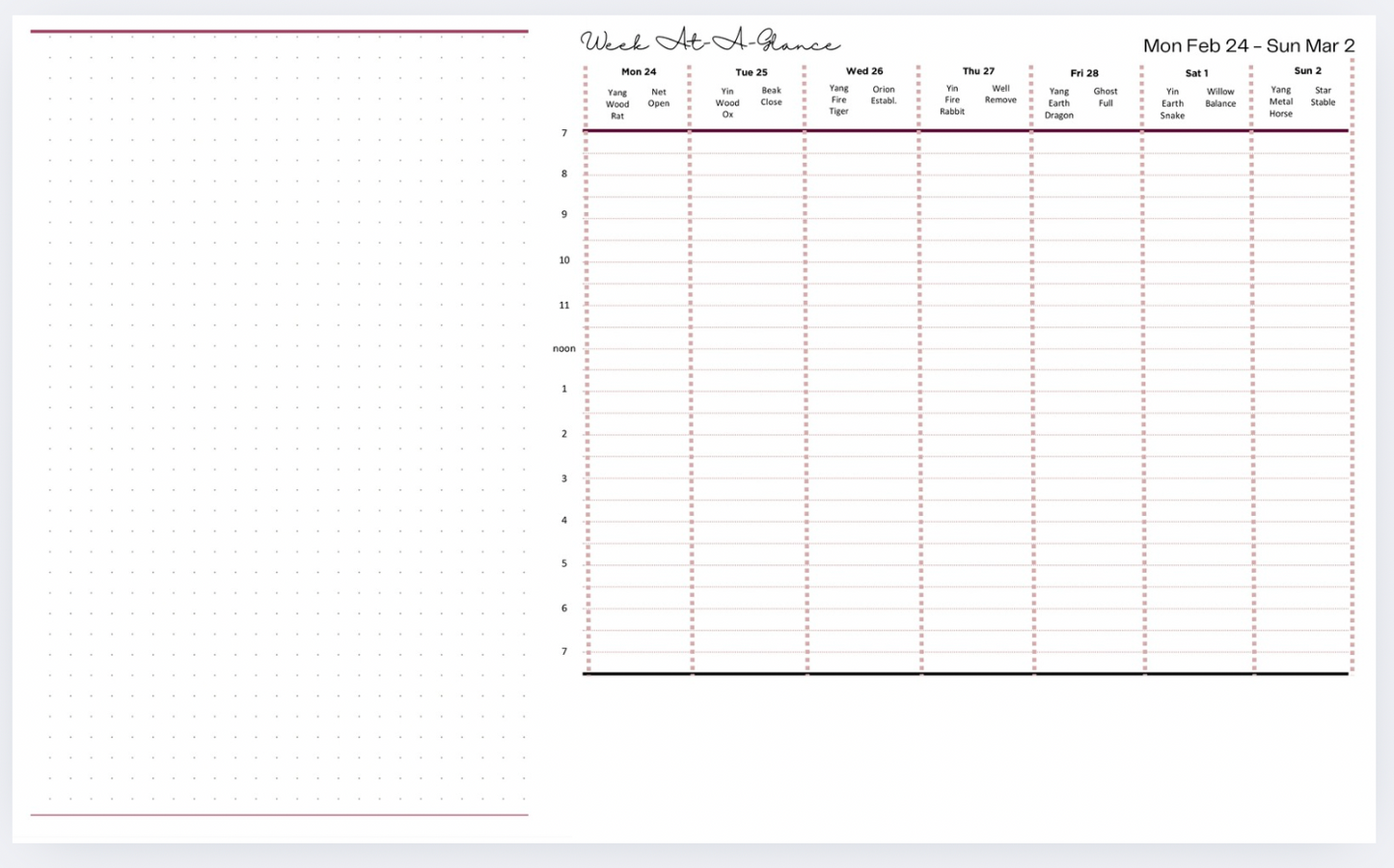 Feng Shui and Chinese Astrology Planner - Full Letter Size PDF download